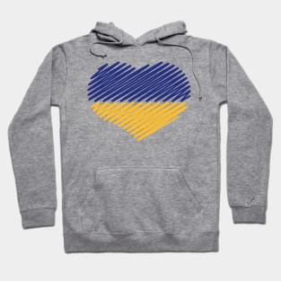 Ukraine Heart (Flag / Blue - Yellow) Hoodie